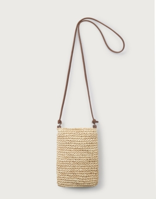 Raffia Phone Neck Pouch | New In Shoes & Accessories | The White Company US