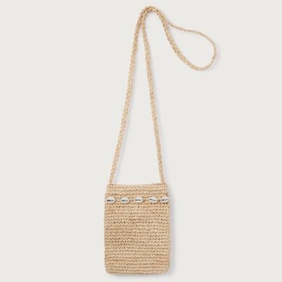 Raffia Seashell Phone Pouch