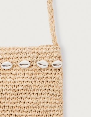 Raffia Seashell Phone Pouch