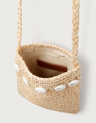 Raffia Seashell Phone Pouch