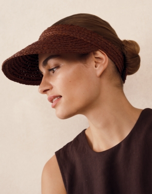 Raffia Visor - Chocolate