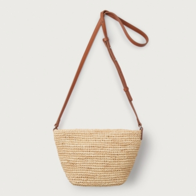 Raffia Zip Cross body Bag