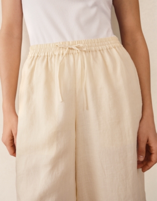 Ramie Ankle Grazer Wide Leg Trousers
