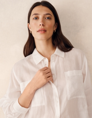 Ramie Boyfriend Shirt - Porcelain