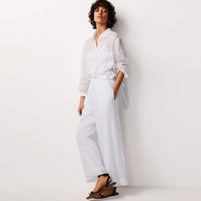 Ramie Cropped Trousers