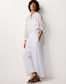 Ramie Cropped Trousers