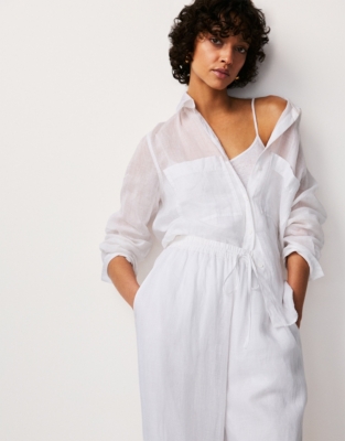 Ramie Cropped Trousers
