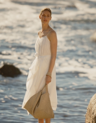 Ramie Dress with Drape Detail