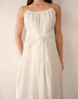 Ramie Dress with Drape Detail