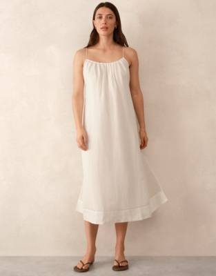 Ramie Dress with Drape Detail