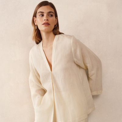Ramie Relaxed Draped Shirt