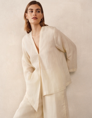 Ramie Relaxed Draped Shirt