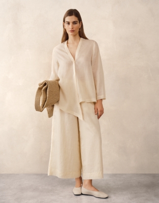 Ramie Relaxed Draped Shirt