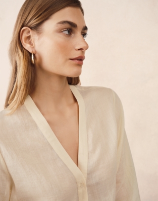 Ramie Relaxed Draped Shirt