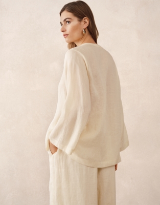 Ramie Relaxed Draped Shirt