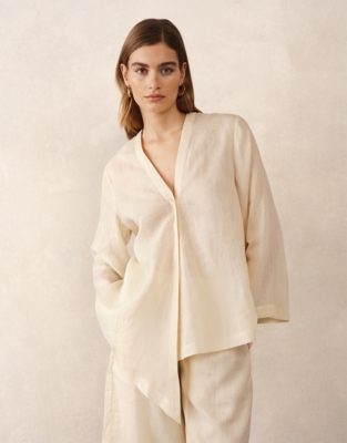 Ramie Relaxed Draped Shirt