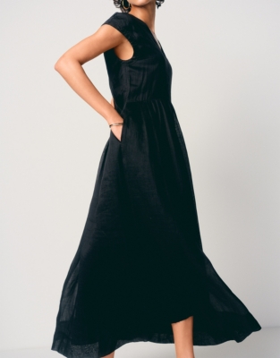 Ramie V-Neck Maxi Dress