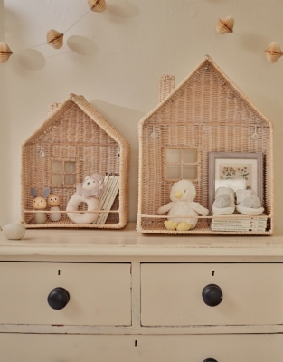 Rattan House Bookshelf – Set of 2