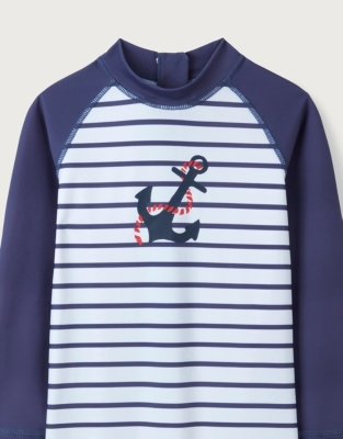 Recycled Anchor Stripe Surfsuit (0–18mths)