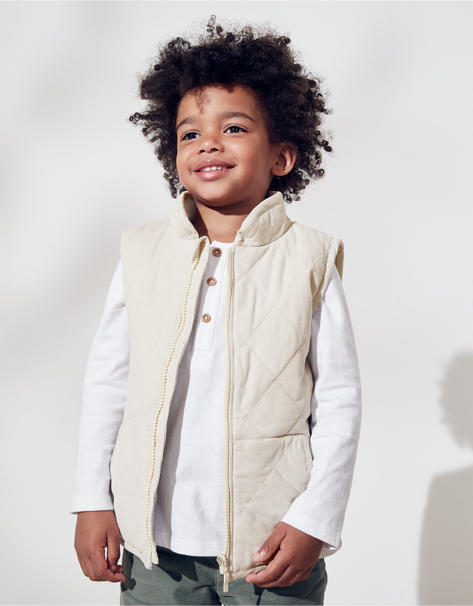1 1/2-2Y 18mths-6yrs The White Company Boys Clothing Jackets Gilets Recycled-Borg-Lined Cord Gilet 