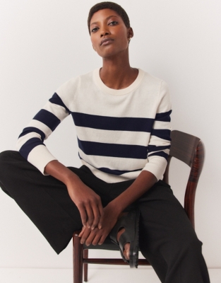 Recycled Cotton Rich Bold Stripe Sweater, Sweaters & Cardigans