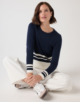 Recycled Cotton Rich Colorblock Sweater