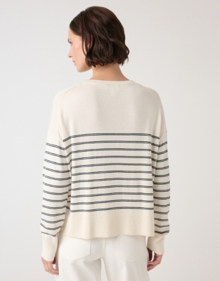 Recycled Cotton Rich Double Stripe Jumper