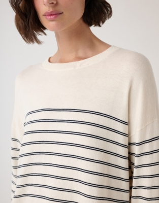 Recycled Cotton Rich Double Stripe Jumper