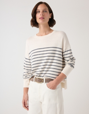 Recycled Cotton Rich Double Stripe Jumper