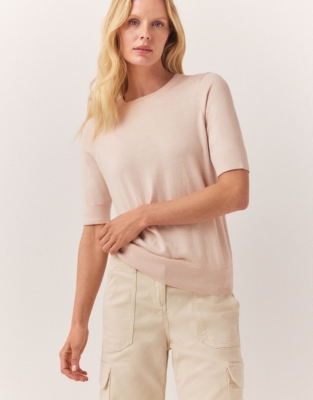 Recycled Cotton Rich Knitted T-Shirt - Shell