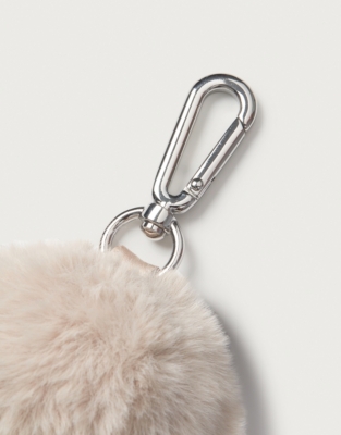 Recycled Faux Fur Keyring - Camel