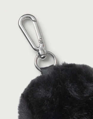 Recycled Faux Fur Keyring - Black