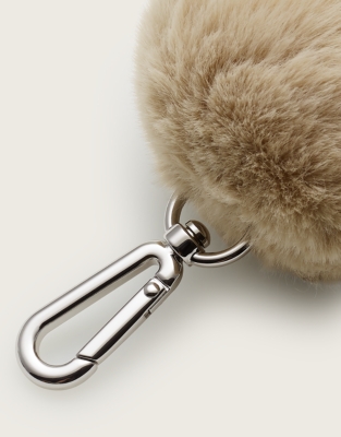 Recycled Faux-Fur Keyring - Dusty Taupe