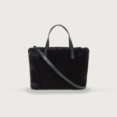 Recycled Faux Fur Mini Tote Crossbody Bag