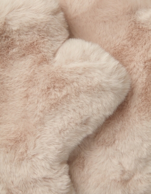 Recycled Faux Fur Mittens - Camel