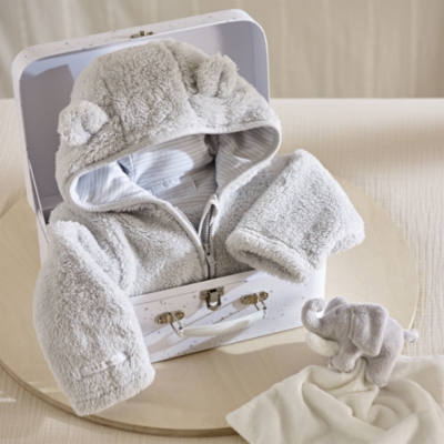 Recycled Fleece Romper Hello World Gift Set (0—6mths)