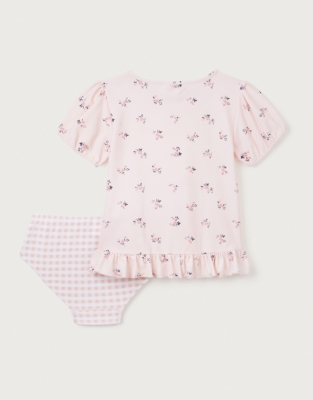 Recycled Floral Rash Guard & Gingham Bottoms Set (18mths–6yrs)