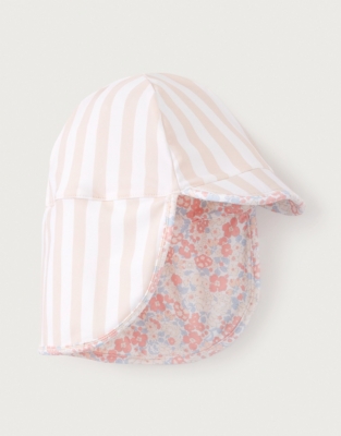 Recycled Petunia Floral & Stripe Reversible Swim Hat (0–24mths)