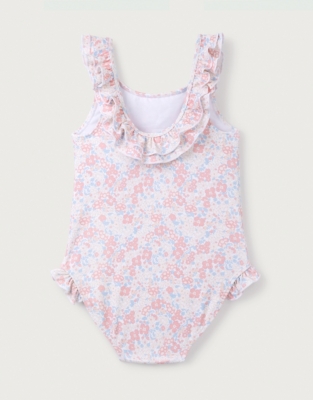 Recycled Petunia Floral Frill Neck Swimsuit (0–18mths)