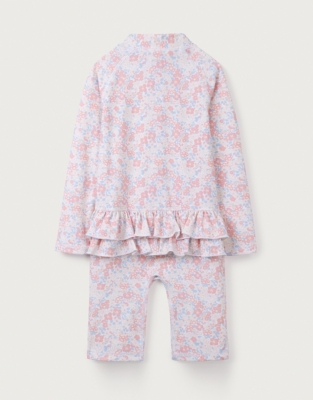 Recycled Petunia Floral Ruffle Surfsuit (18mths–6yrs)