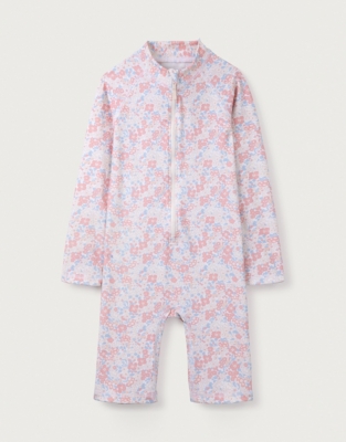 Recycled Petunia Floral Ruffle Surfsuit (18mths–6yrs)