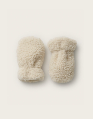Recycled Polyester Playful Bunnies Teddy Fleece Mittens (0–2yrs)