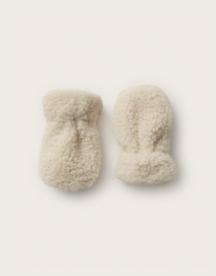 Recycled Polyester Playful Bunnies Teddy Fleece Mittens (0–2yrs)