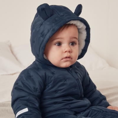 Recycled Star Quilted Pramsuit (0–24mths)