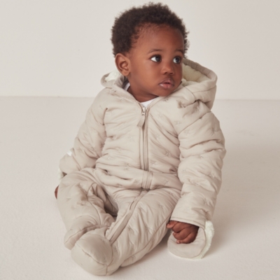 Recycled Star Quilted Pramsuit (0–24mths)