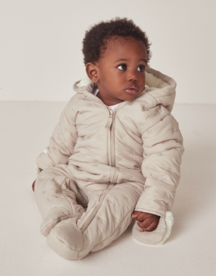 Recycled Star Quilted Pramsuit (0–24mths)
