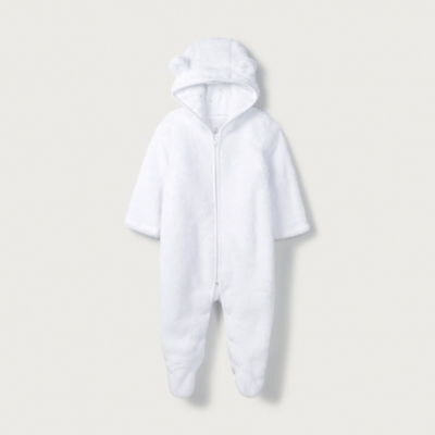 Recycled White Fleece Romper