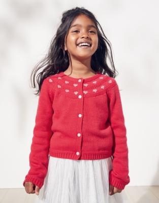 Girls red cardigan outlet sweater