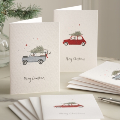 Reindeers and Cars Charity Christmas Cards – Set of 12