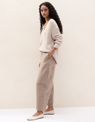 Relaxed Boiled Wool Trousers